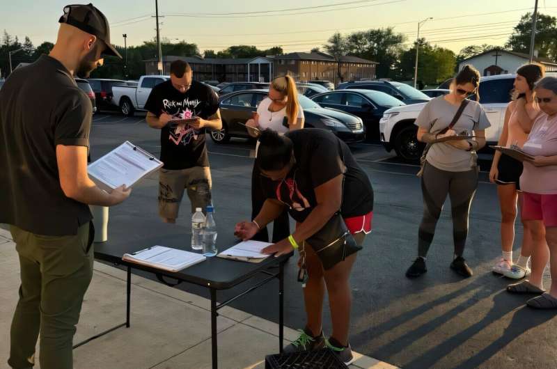 Team collecting data from low-income communities. Credit: Amer Abukhalaf Invisible wounds of the Ohio tornadoes: The mental health crisis after the storm